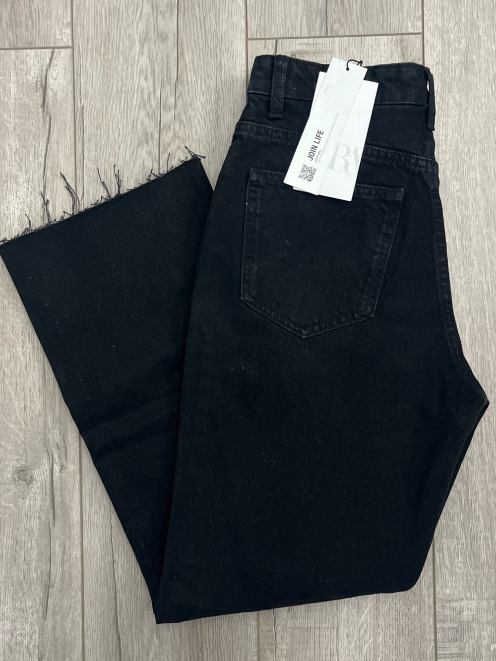 Zara Black High-Waisted Straight Leg Jeans